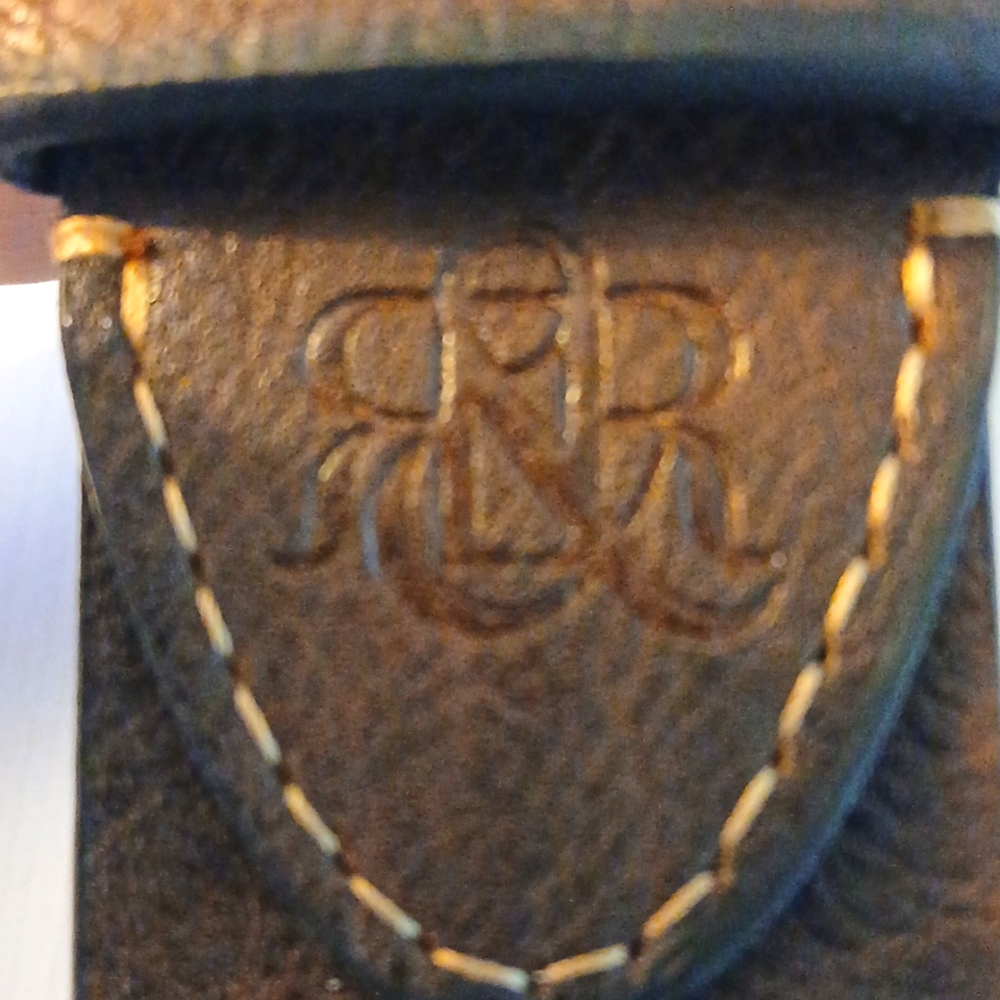 R&R Brown man-made leather belt size small